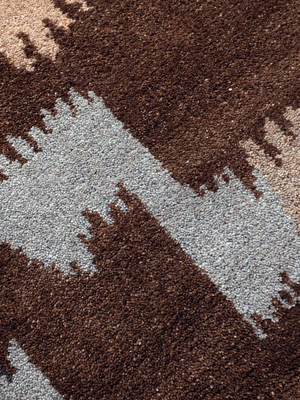 Aldis Hand-knotted Wool Abstract Rug - Brown