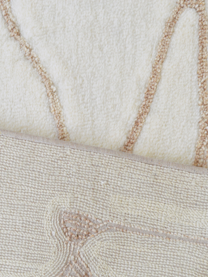 Maren Wool Shaggy Washable Abstract Rug - Ivory