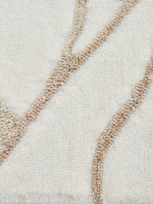 Maren Wool Shaggy Washable Abstract Rug - Ivory