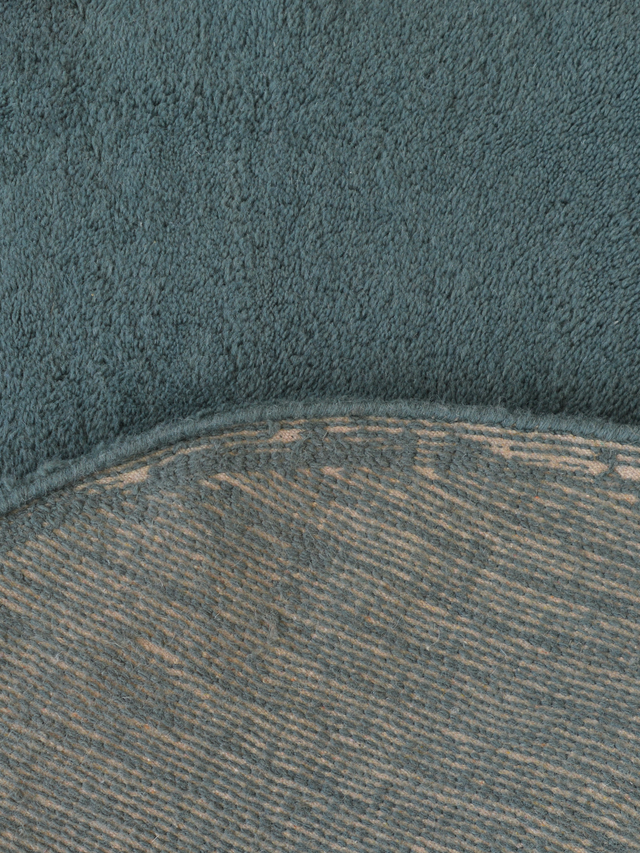 Lune Wool Shaggy Washable Rug - Blue