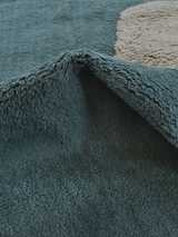 Lune Wool Shaggy Washable Rug - Blue