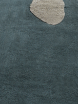 Lune Wool Shaggy Washable Rug - Blue