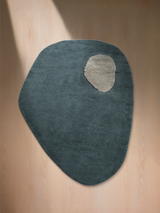 Lune Wool Shaggy Washable Rug - Blue