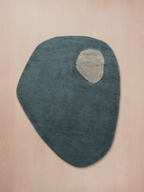 Lune Wool Shaggy Washable Rug - Blue