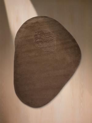 Taiba Wool Shaggy Washable Abstract Rug - Brown