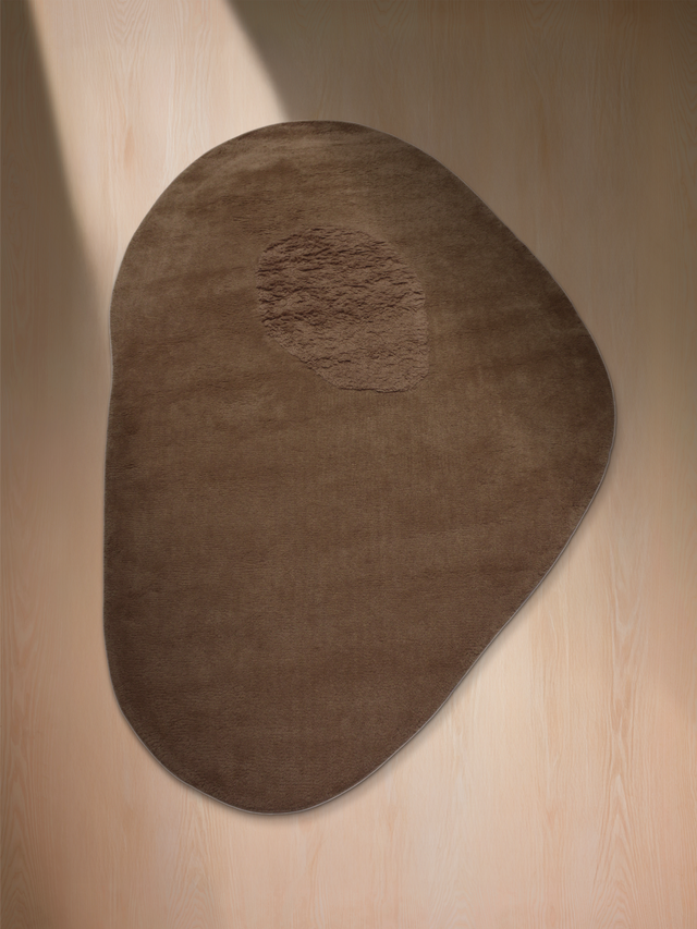 Taiba Wool Shaggy Washable Rug - Brown