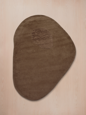 Taiba Wool Shaggy Washable Abstract Rug - Brown