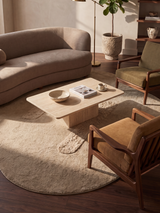 Flax Wool Shaggy Washable Rug - Beige