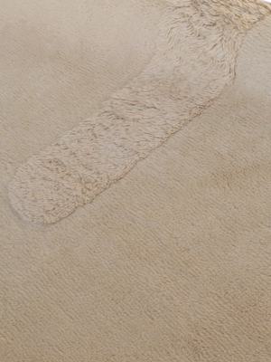Flax Wool Shaggy Washable Abstract Rug - Beige