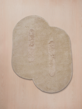 Flax Wool Shaggy Washable Rug - Beige