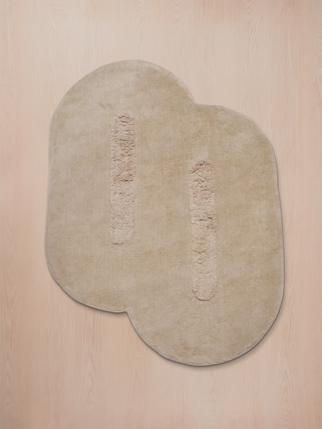 Flax Wool Shaggy Washable Rug - Beige