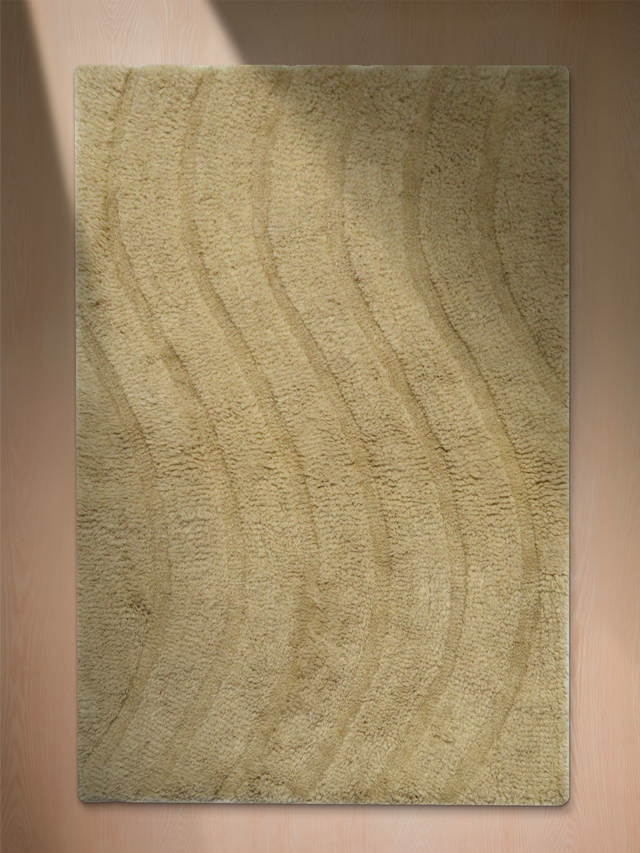Sharon Wool Shaggy Washable Rug - Beige