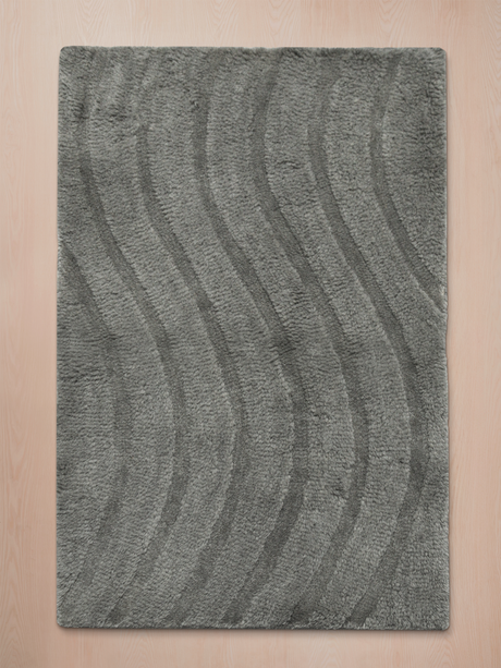Sharon Wool Shaggy Washable Rug - Grey