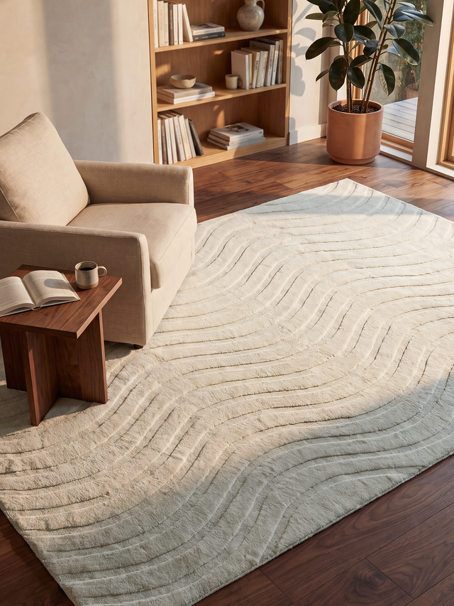 Sharon Wool Shaggy Washable Rug - Ivory