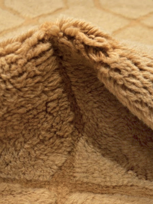 Rafi Wool Shaggy Washable Rug - Sand