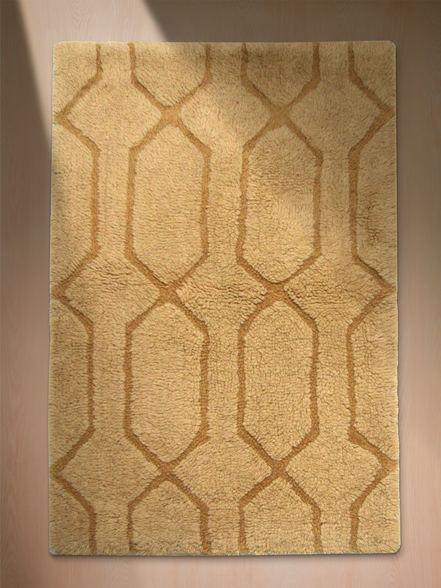Rafi Wool Shaggy Washable Rug - Sand