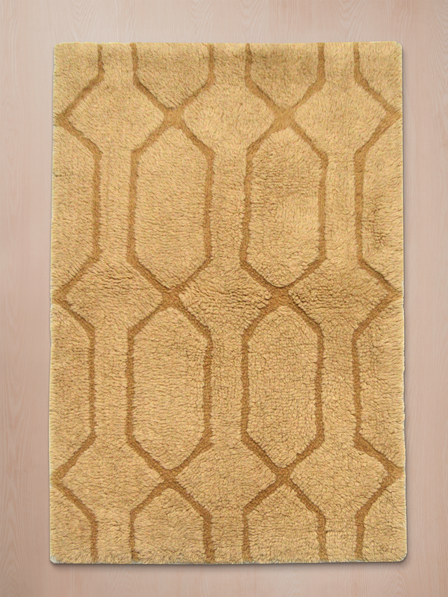 Rafi Wool Shaggy Washable Rug - Sand