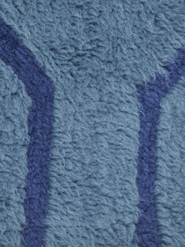 Rafi Wool Shaggy Washable Rug - Blue