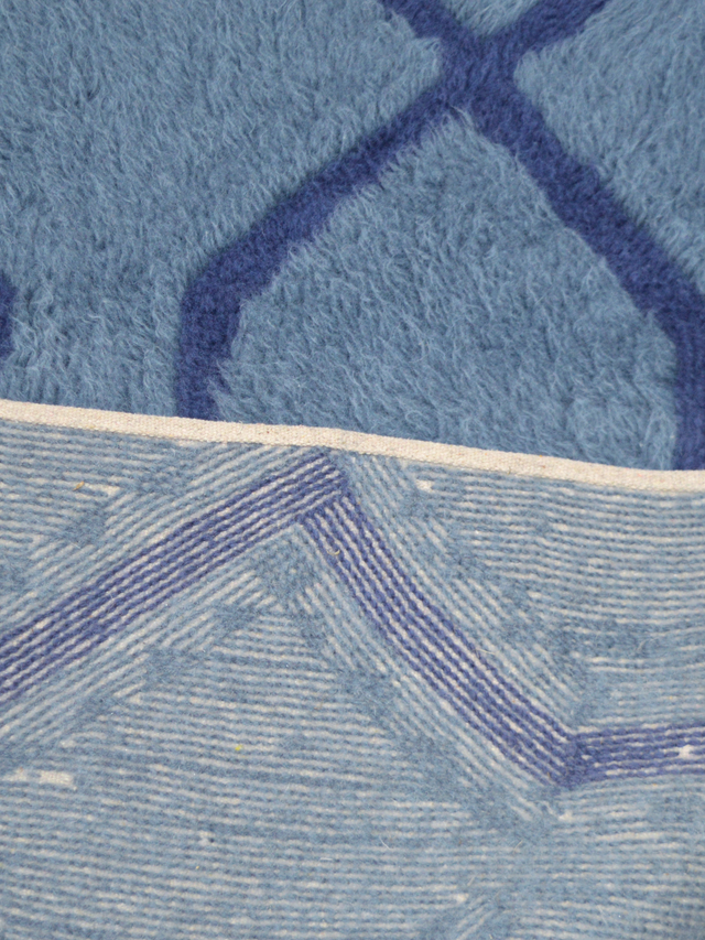 Rafi Wool Shaggy Washable Rug - Blue