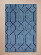 Rafi Wool Shaggy Washable Rug - Blue
