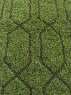 Rafi Wool Shaggy Washable Geometric Rug - Green