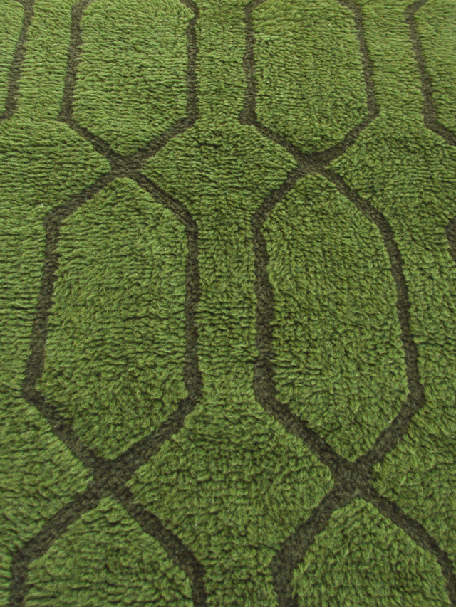 Rafi Wool Shaggy Washable Rug - Green