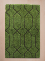 Rafi Wool Shaggy Washable Rug - Green