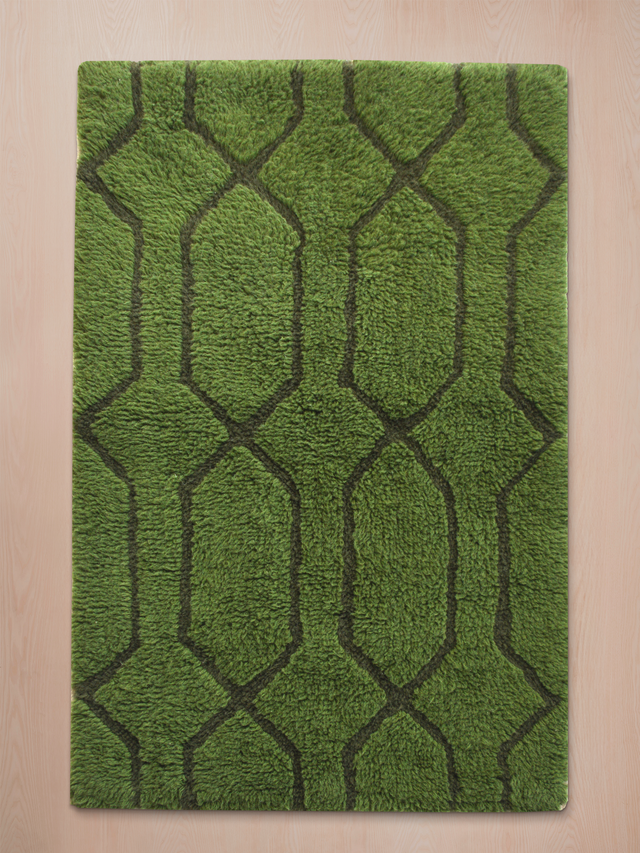 Rafi Wool Shaggy Washable Rug - Green