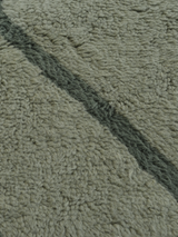 Elm Wool Shaggy Washable Rug - Sage Green