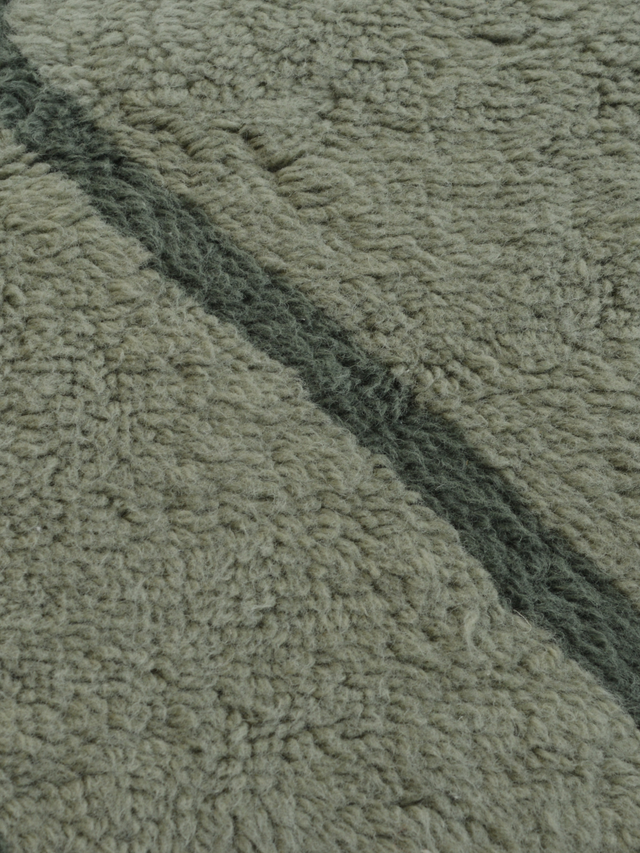 Elm Wool Shaggy Washable Rug - Sage Green