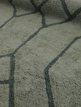 Elm Wool Shaggy Washable Rug - Sage Green