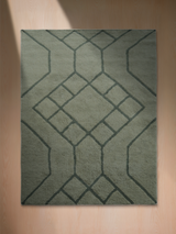 Elm Wool Shaggy Washable Rug - Sage Green