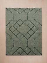 Elm Wool Shaggy Washable Rug - Sage Green
