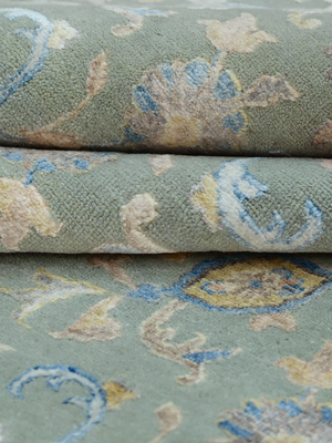 Varro Wool & Bamboo Silk Hand-knotted Persian Rug - Sage Green