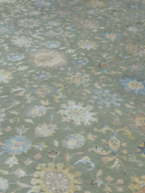 Varro Wool & Bamboo Silk Hand-knotted Rug - Sage Green