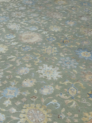 Varro Wool & Bamboo Silk Hand-knotted Persian Rug - Sage Green