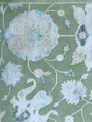 Zuvi Wool & Bamboo Silk Hand-knotted Persian Rug - Grey