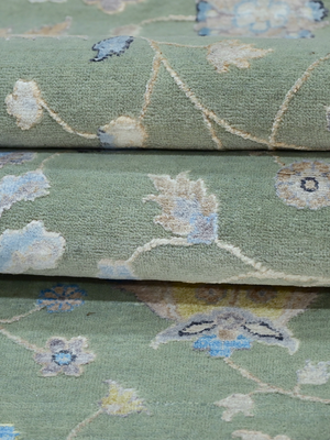 Zuvi Wool & Bamboo Silk Hand-knotted Persian Rug - Grey
