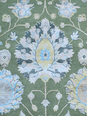 Zuvi Wool & Bamboo Silk Hand-knotted Persian Rug - Grey