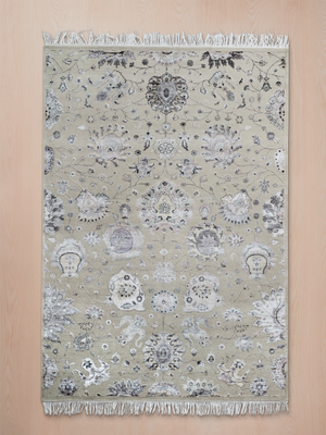 Romo Wool & Bamboo Silk Hand-knotted Persian Rug - Beige