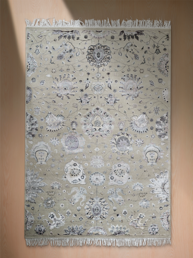 Romo Wool & Bamboo Silk Hand-knotted Rug - Beige
