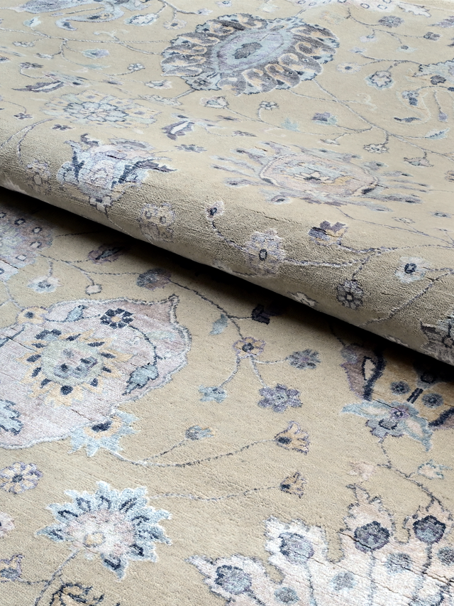 Romo Wool & Bamboo Silk Hand-knotted Rug - Beige