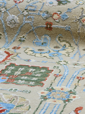 Subo Wool & Bamboo Silk Hand-knotted Persian Rug - Grey