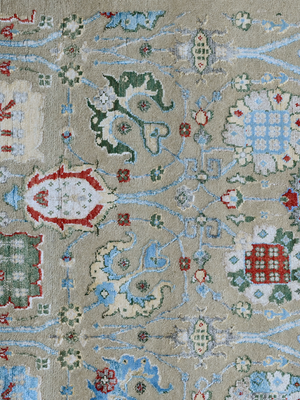 Subo Wool & Bamboo Silk Hand-knotted Persian Rug - Grey