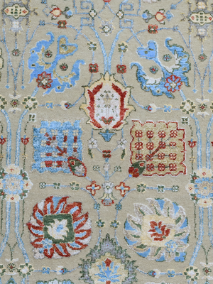 Subo Wool & Bamboo Silk Hand-knotted Persian Rug - Grey