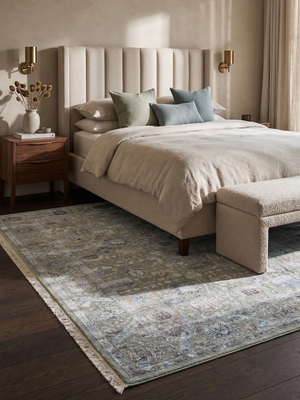 Varro Wool & Bamboo Silk Hand-knotted Persian Rug - Sand