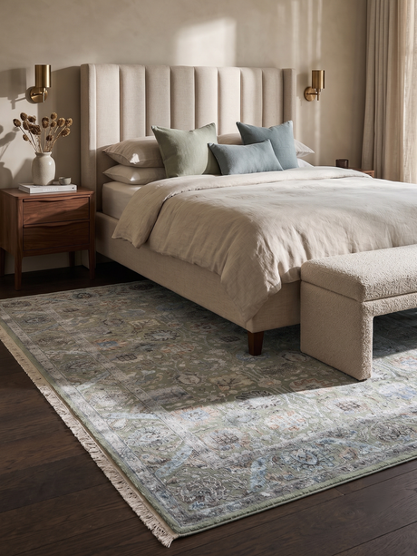 Varro Wool & Bamboo Silk Hand-knotted Rug - Sand