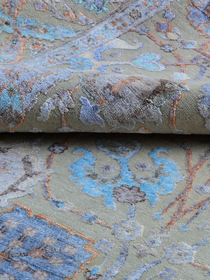 Varro Wool & Bamboo Silk Hand-knotted Persian Rug - Sand