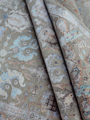 Varro Wool & Bamboo Silk Hand-knotted Persian Rug - Sand