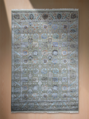 Varro Wool & Bamboo Silk Hand-knotted Persian Rug - Sand